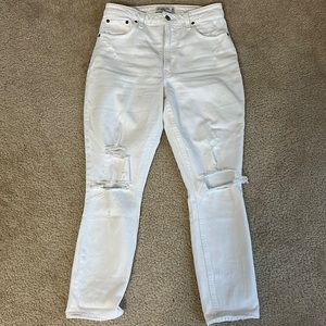 Abercrombie Curve Love Skinny High Rise White Jeans